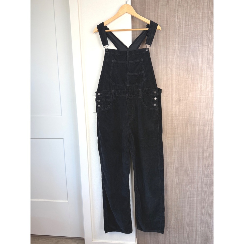 Free People We the Free Black Relaxed Corduroy Ziggy Overalls Size Medium - Picture 4 of 14